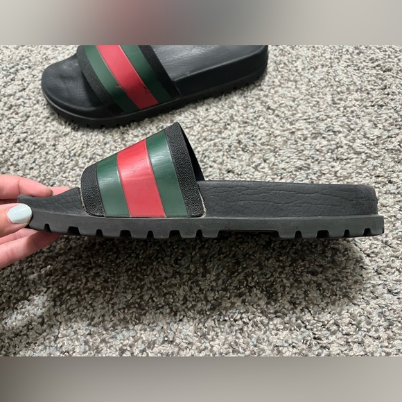 Gucci Men Slides with Red and Green Stripes - Picture 5 of 16
